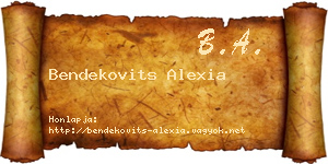 Bendekovits Alexia névjegykártya